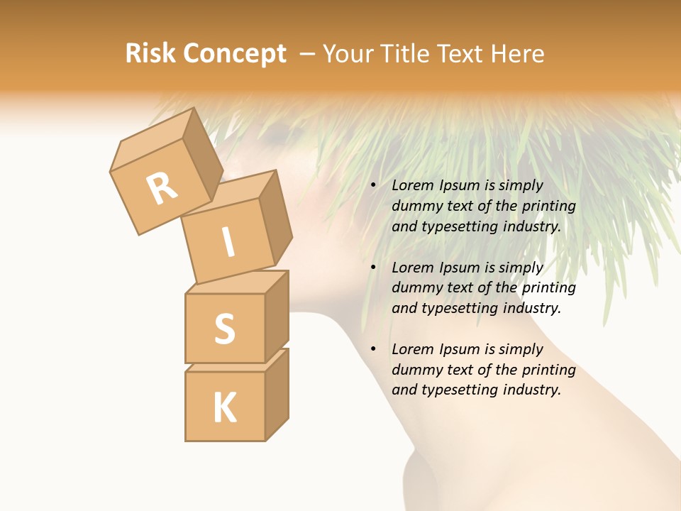 A Woman's Head With Green Grass On It PowerPoint Template