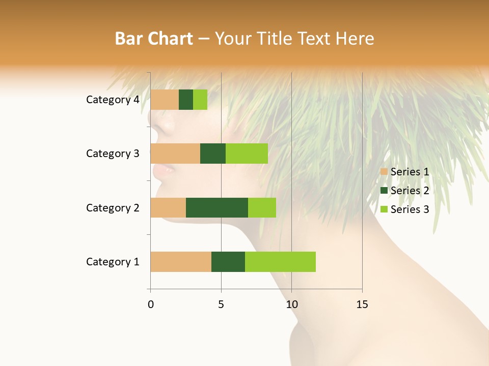 A Woman's Head With Green Grass On It PowerPoint Template