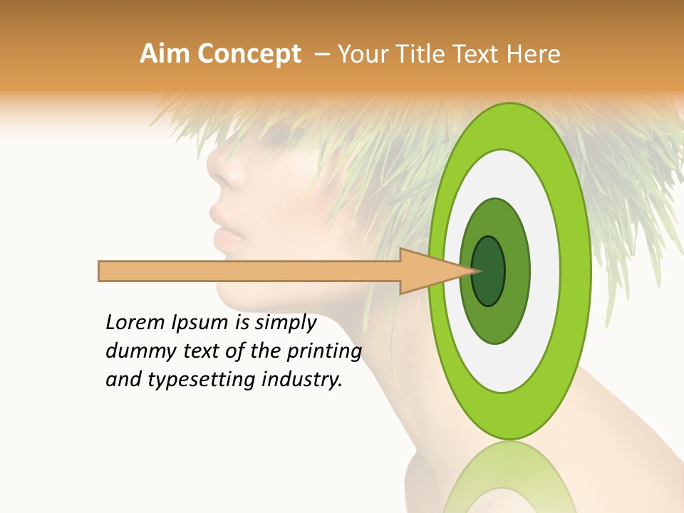 A Woman's Head With Green Grass On It PowerPoint Template