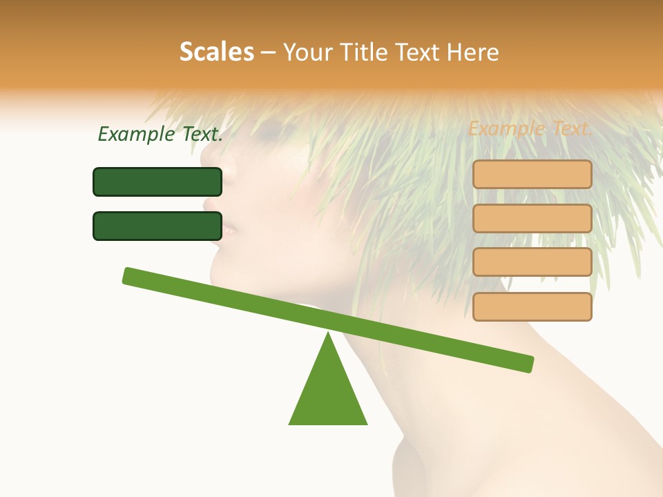 A Woman's Head With Green Grass On It PowerPoint Template