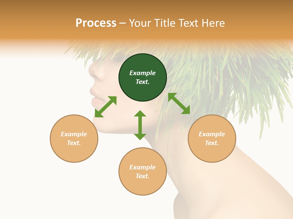 A Woman's Head With Green Grass On It PowerPoint Template