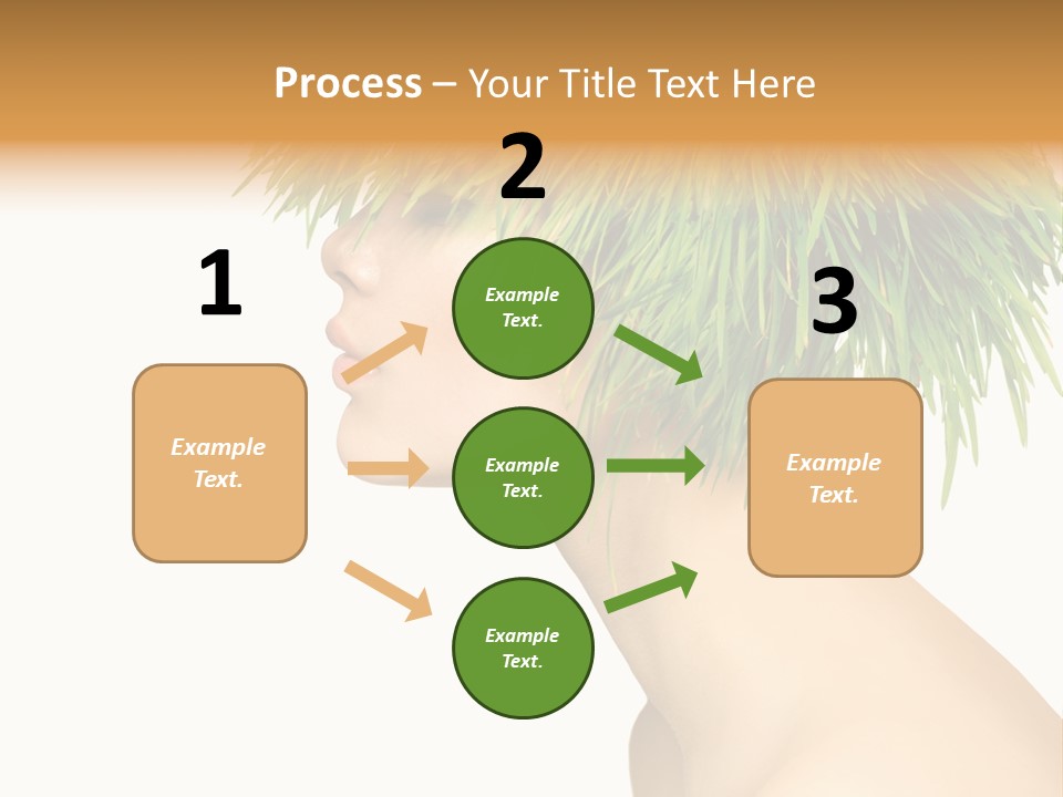 A Woman's Head With Green Grass On It PowerPoint Template
