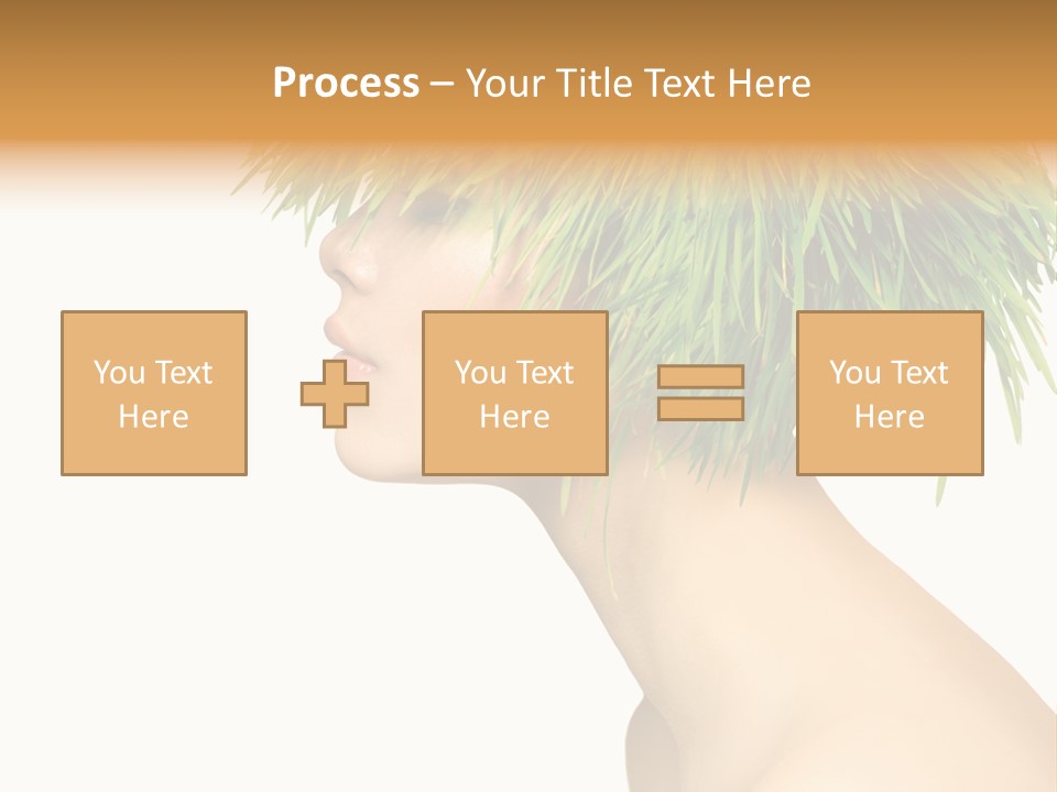 A Woman's Head With Green Grass On It PowerPoint Template