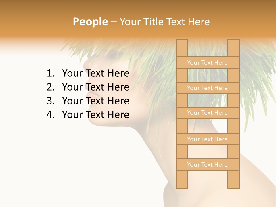 A Woman's Head With Green Grass On It PowerPoint Template