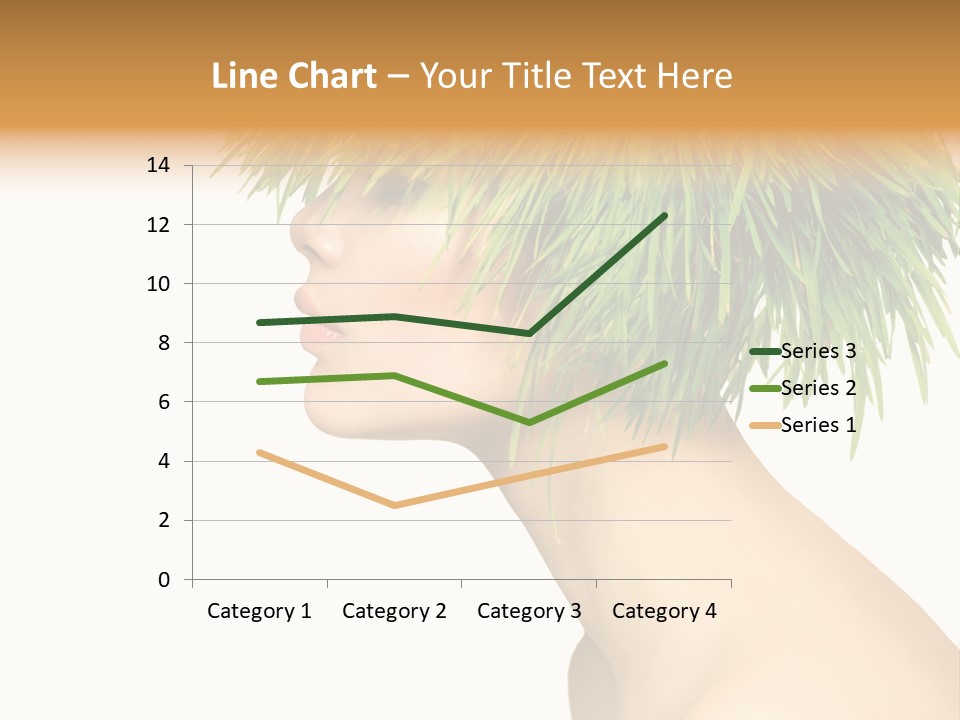 A Woman's Head With Green Grass On It PowerPoint Template