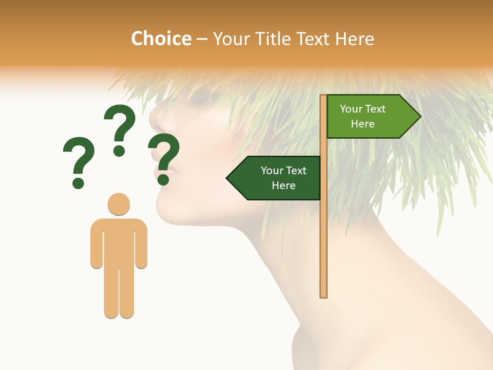 A Woman's Head With Green Grass On It PowerPoint Template