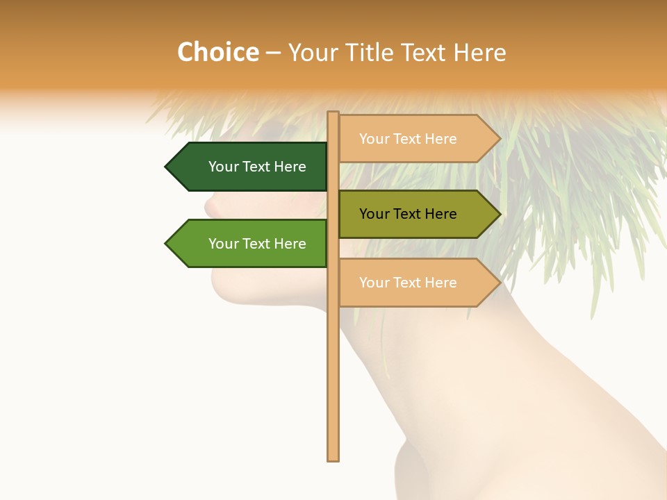 A Woman's Head With Green Grass On It PowerPoint Template
