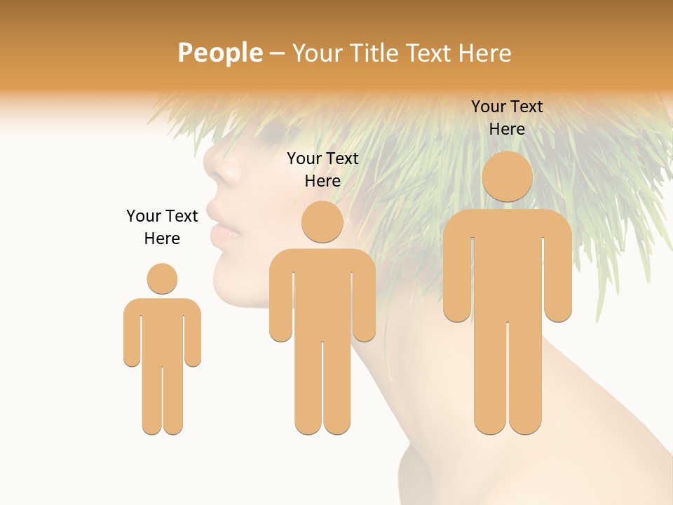 A Woman's Head With Green Grass On It PowerPoint Template