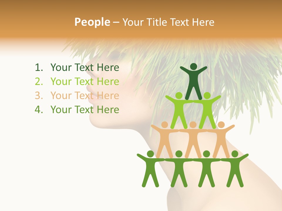 A Woman's Head With Green Grass On It PowerPoint Template