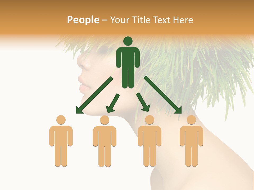 A Woman's Head With Green Grass On It PowerPoint Template