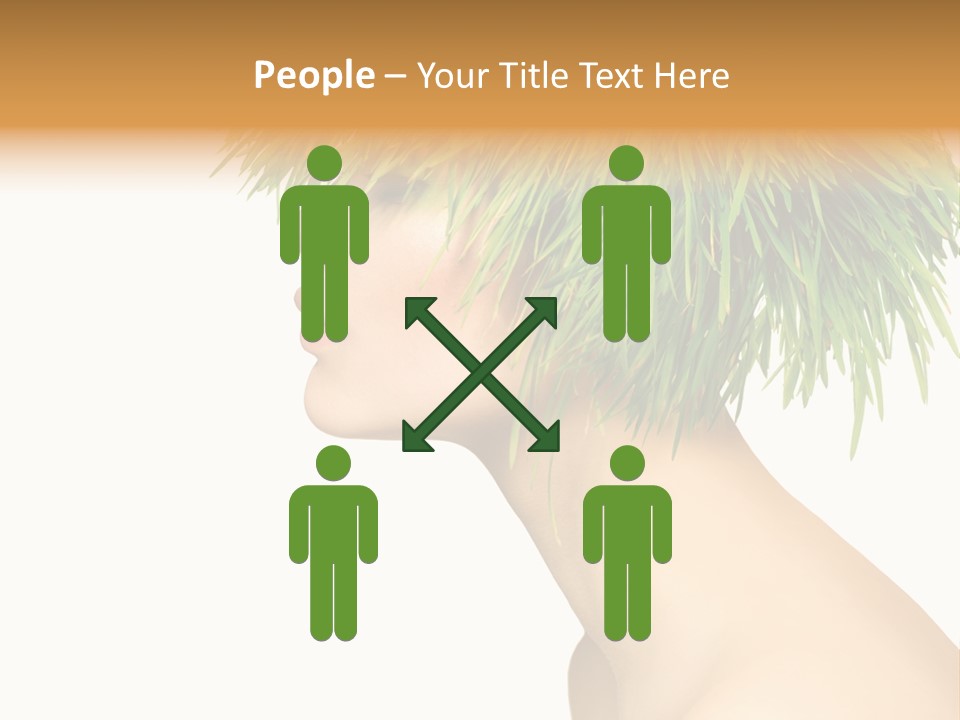 A Woman's Head With Green Grass On It PowerPoint Template