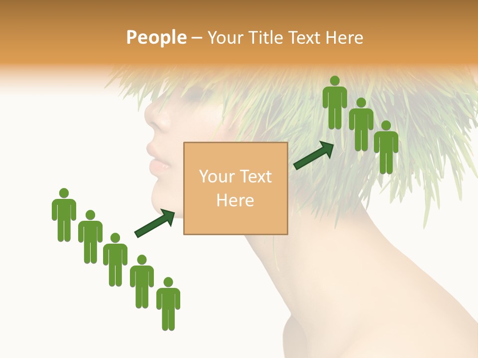 A Woman's Head With Green Grass On It PowerPoint Template