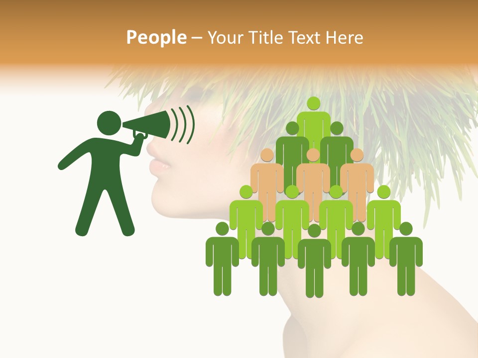 A Woman's Head With Green Grass On It PowerPoint Template