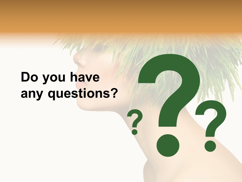 A Woman's Head With Green Grass On It PowerPoint Template