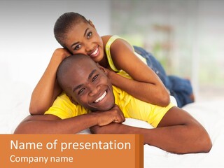 A Man And A Woman Laying On A Bed Together PowerPoint Template