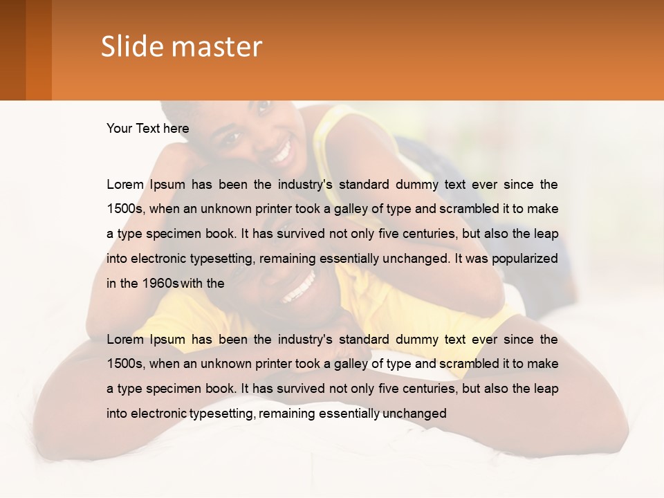 A Man And A Woman Laying On A Bed Together PowerPoint Template