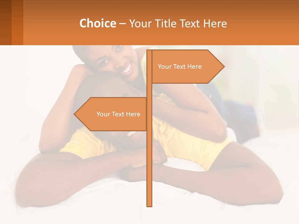 A Man And A Woman Laying On A Bed Together PowerPoint Template