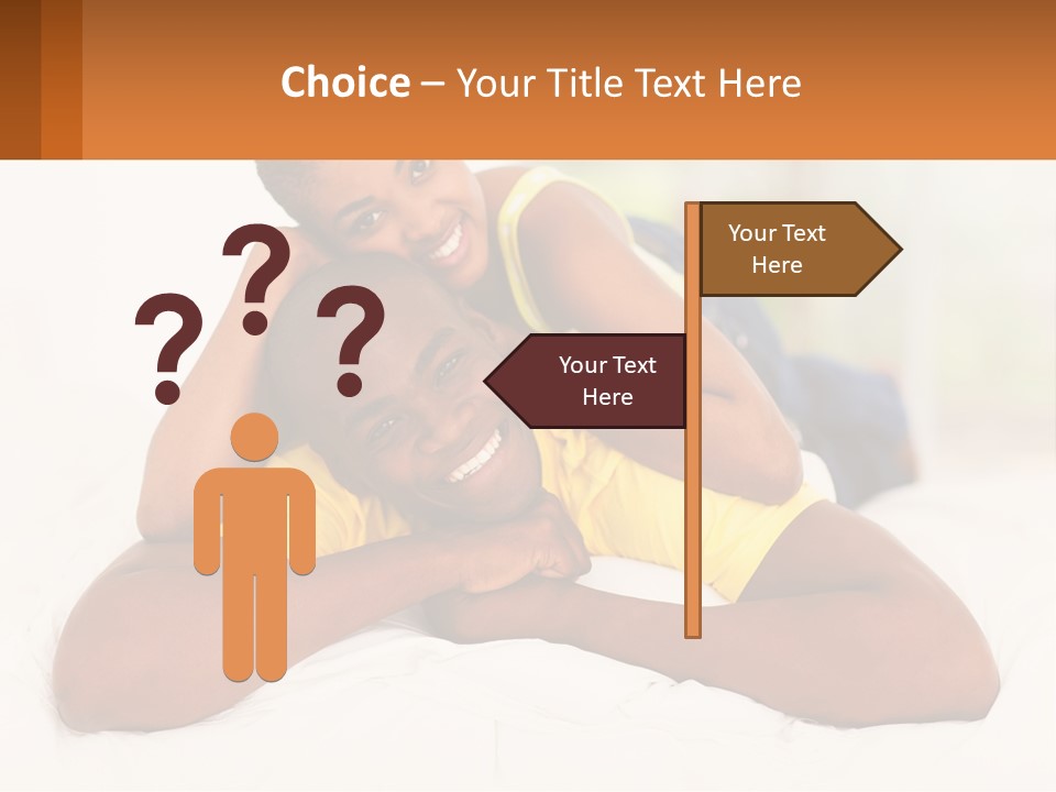 A Man And A Woman Laying On A Bed Together PowerPoint Template