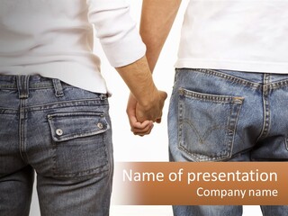 Two People Holding Hands With A White Background PowerPoint Template