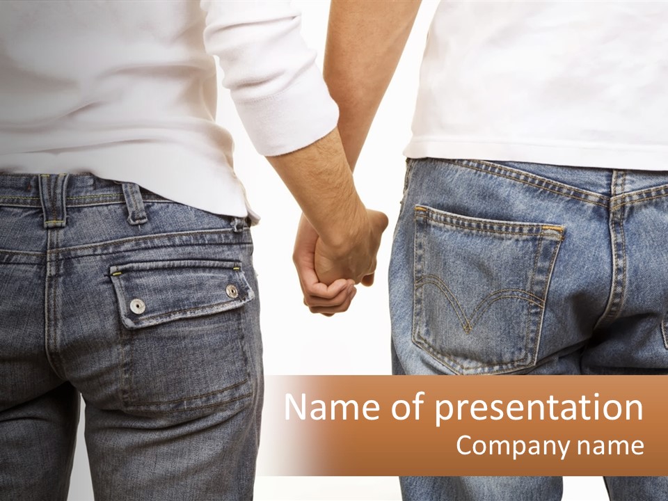 Two People Holding Hands With A White Background PowerPoint Template