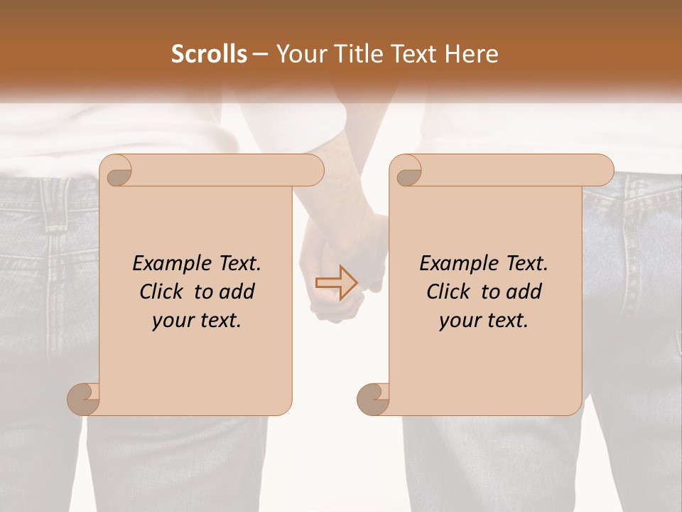 Two People Holding Hands With A White Background PowerPoint Template
