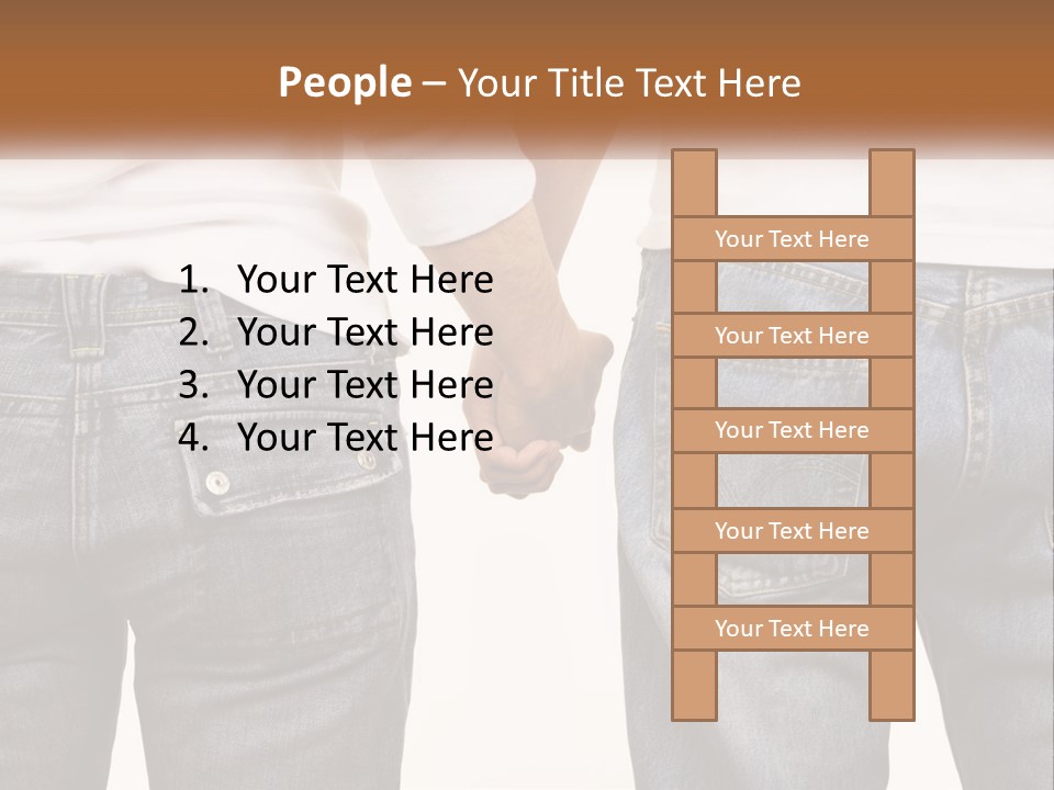 Two People Holding Hands With A White Background PowerPoint Template