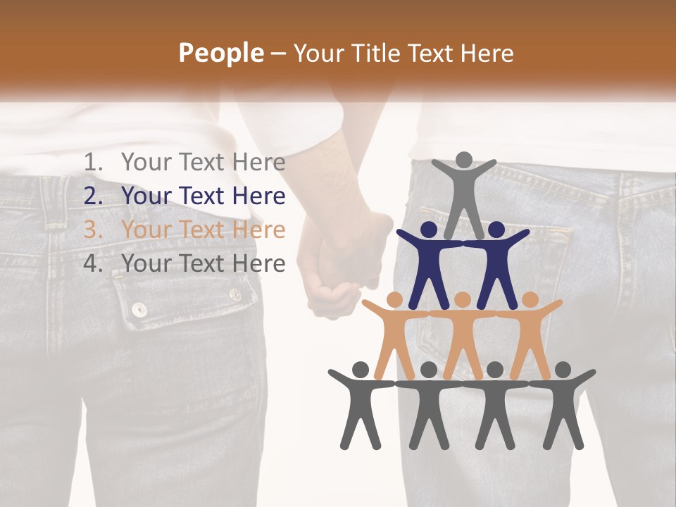 Two People Holding Hands With A White Background PowerPoint Template
