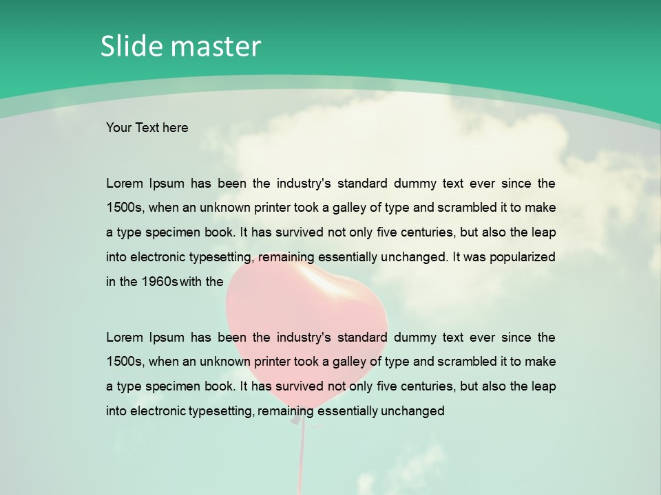 A Red Heart Shaped Balloon Floating In The Air PowerPoint Template