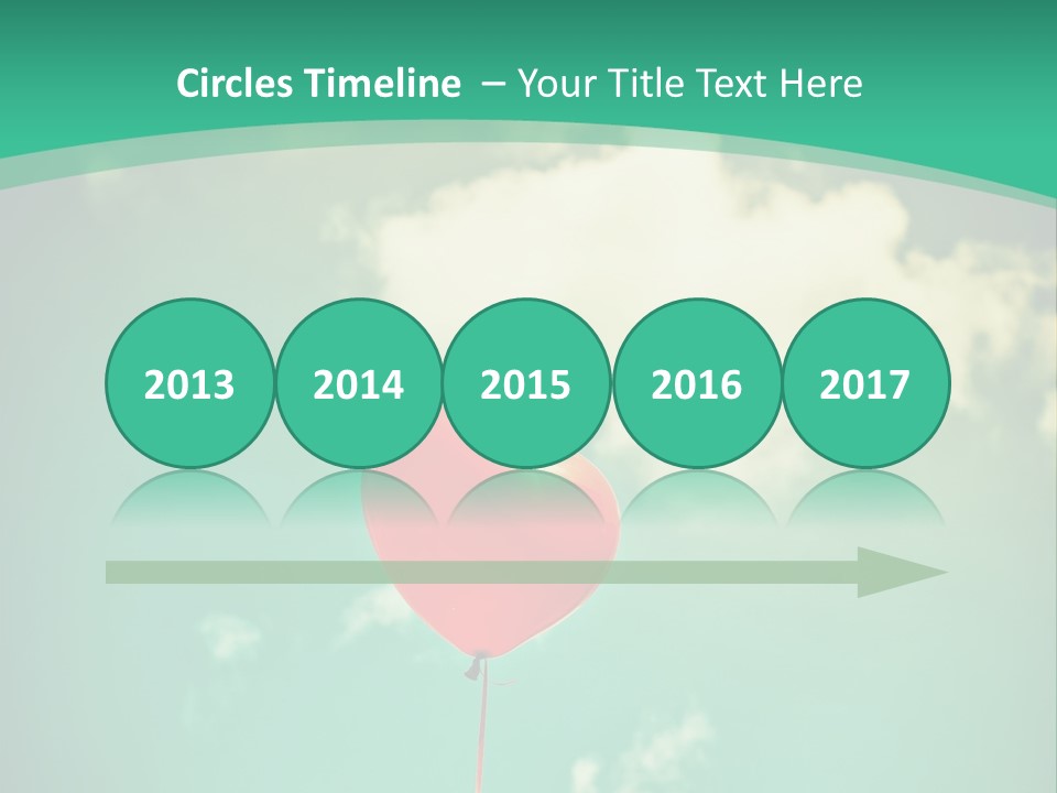 A Red Heart Shaped Balloon Floating In The Air PowerPoint Template