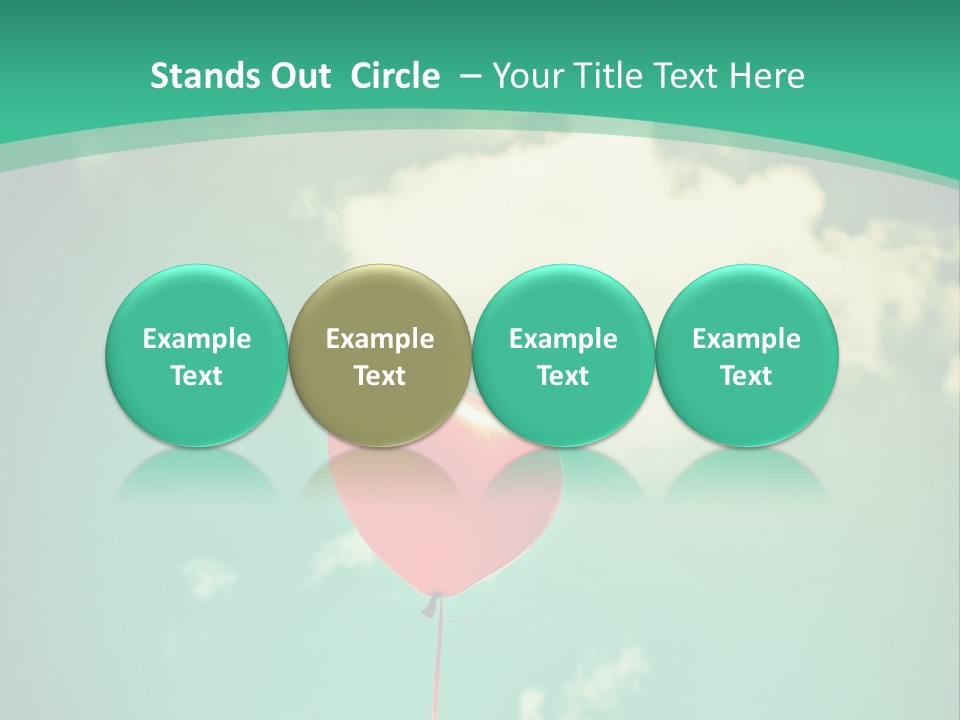 A Red Heart Shaped Balloon Floating In The Air PowerPoint Template