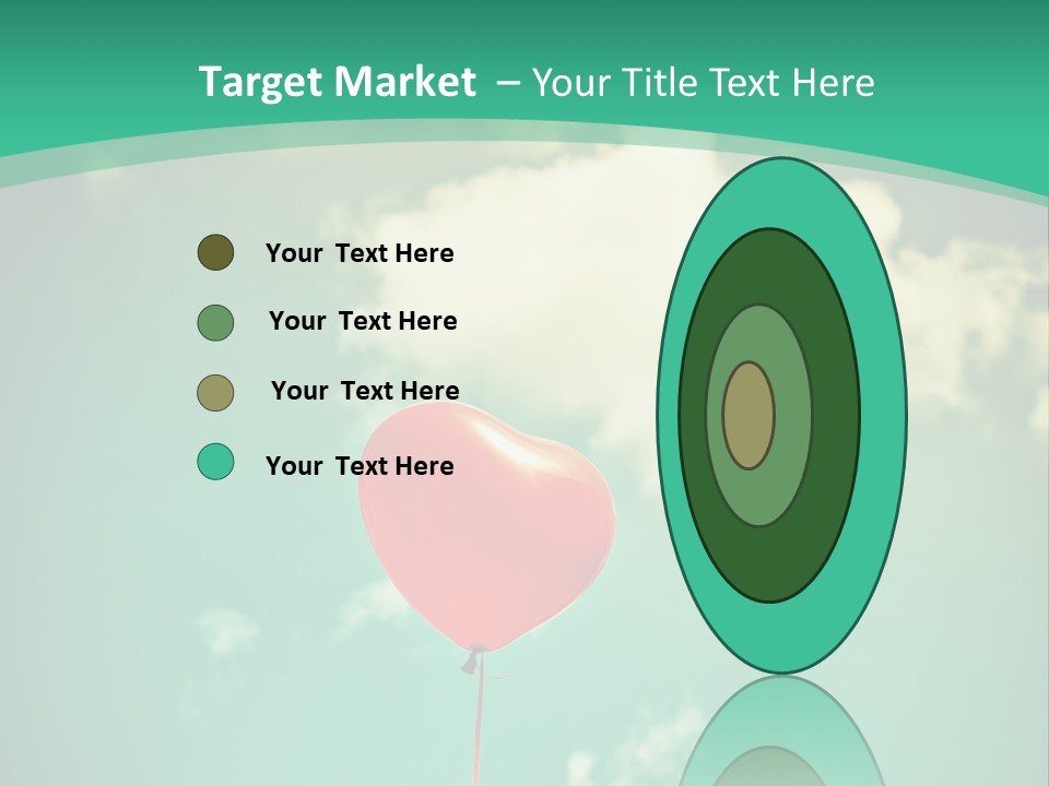 A Red Heart Shaped Balloon Floating In The Air PowerPoint Template