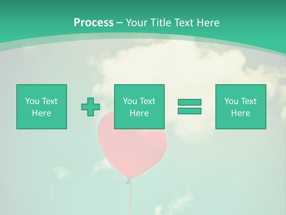 A Red Heart Shaped Balloon Floating In The Air PowerPoint Template