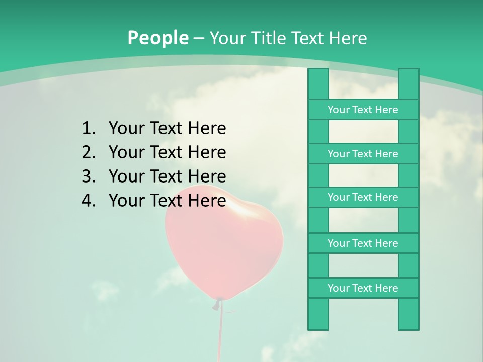 A Red Heart Shaped Balloon Floating In The Air PowerPoint Template