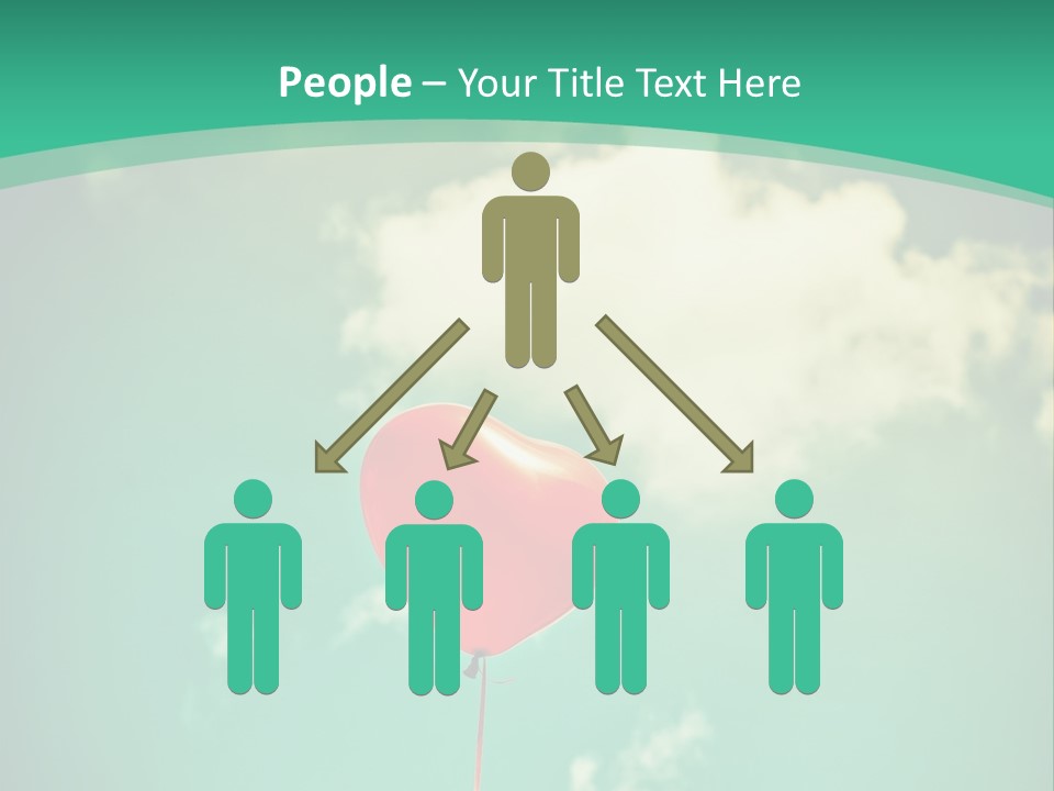 A Red Heart Shaped Balloon Floating In The Air PowerPoint Template