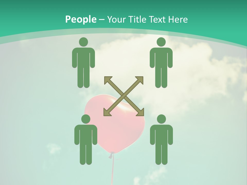 A Red Heart Shaped Balloon Floating In The Air PowerPoint Template
