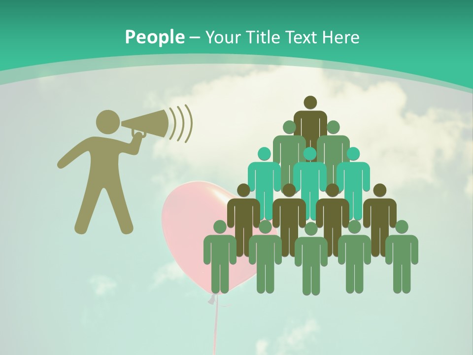 A Red Heart Shaped Balloon Floating In The Air PowerPoint Template