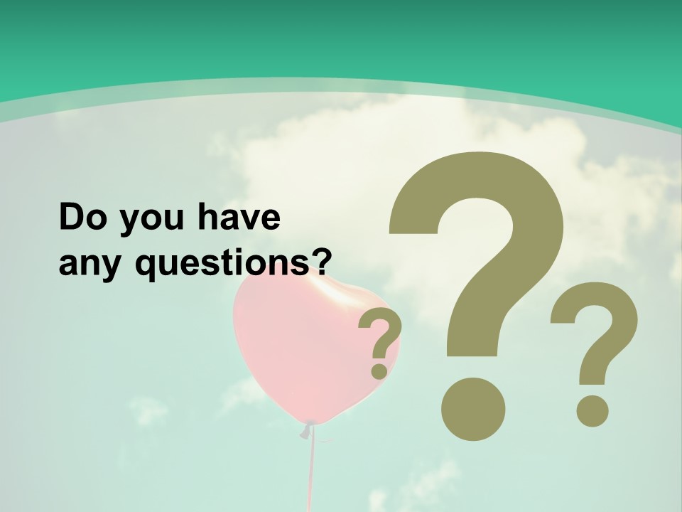 A Red Heart Shaped Balloon Floating In The Air PowerPoint Template