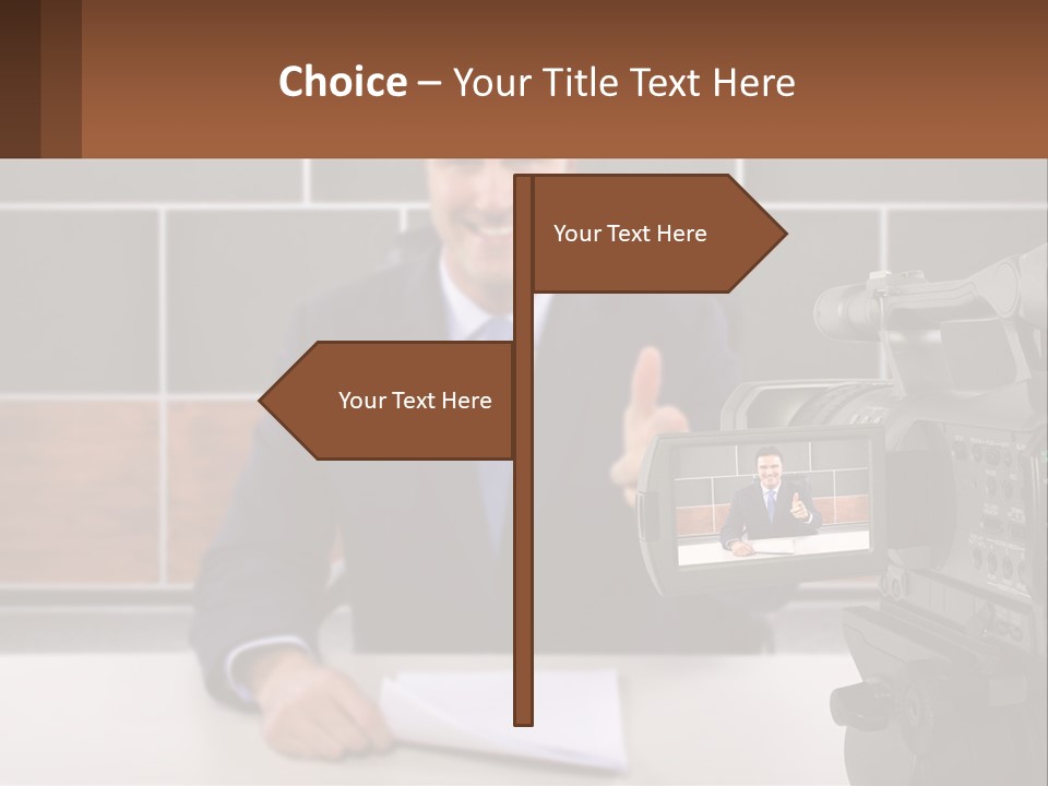 A Man Giving A Thumbs Up In Front Of A Camera PowerPoint Template