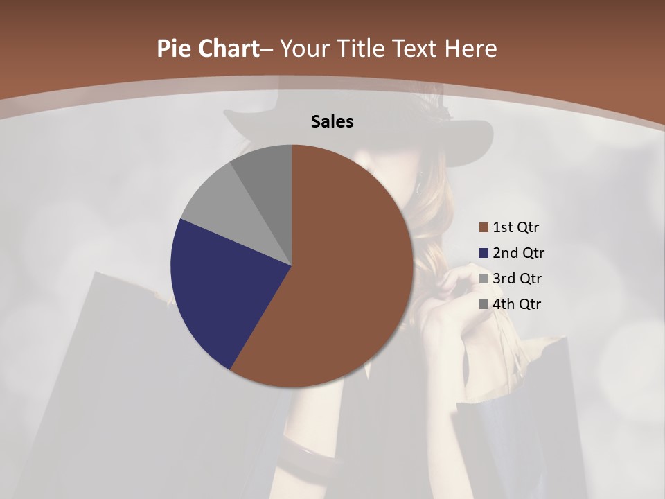 A Woman In A Hat Holding Shopping Bags PowerPoint Template