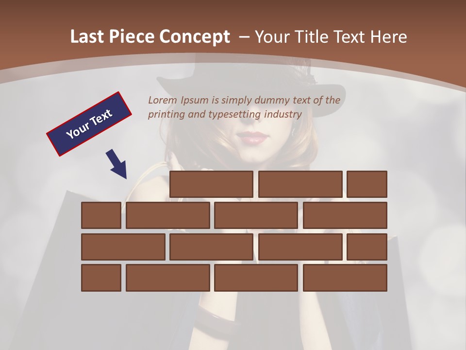 A Woman In A Hat Holding Shopping Bags PowerPoint Template