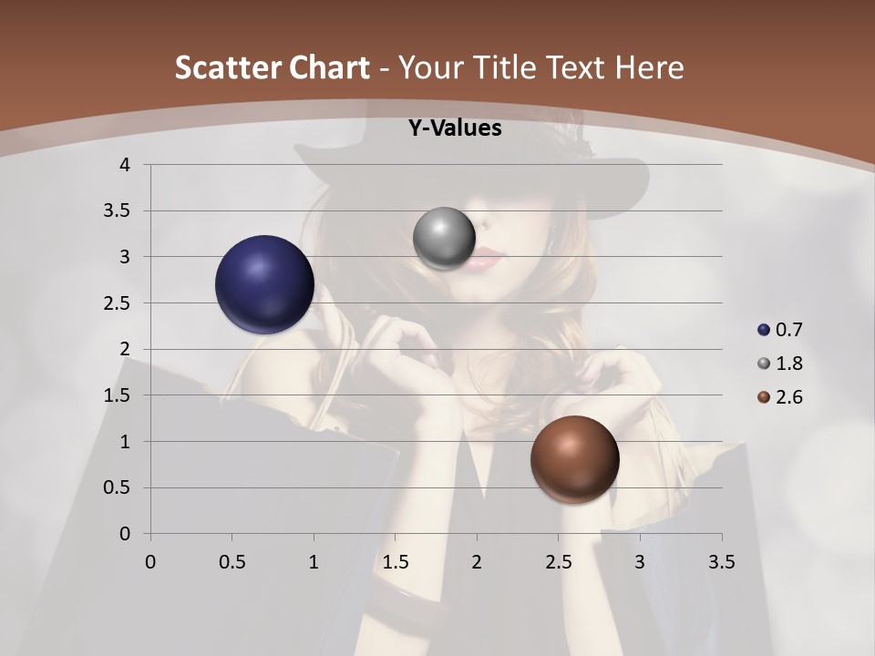 A Woman In A Hat Holding Shopping Bags PowerPoint Template