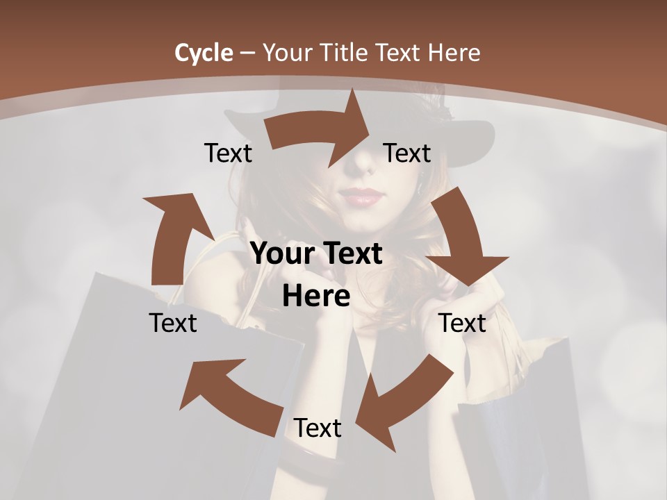 A Woman In A Hat Holding Shopping Bags PowerPoint Template