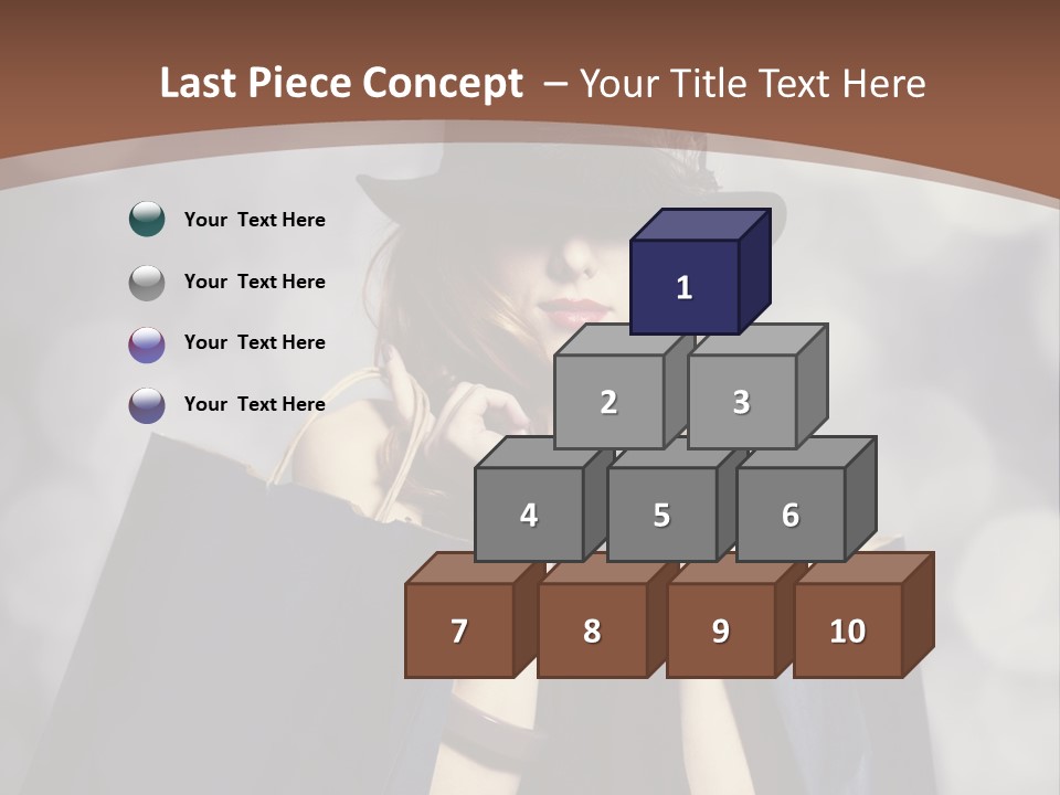 A Woman In A Hat Holding Shopping Bags PowerPoint Template
