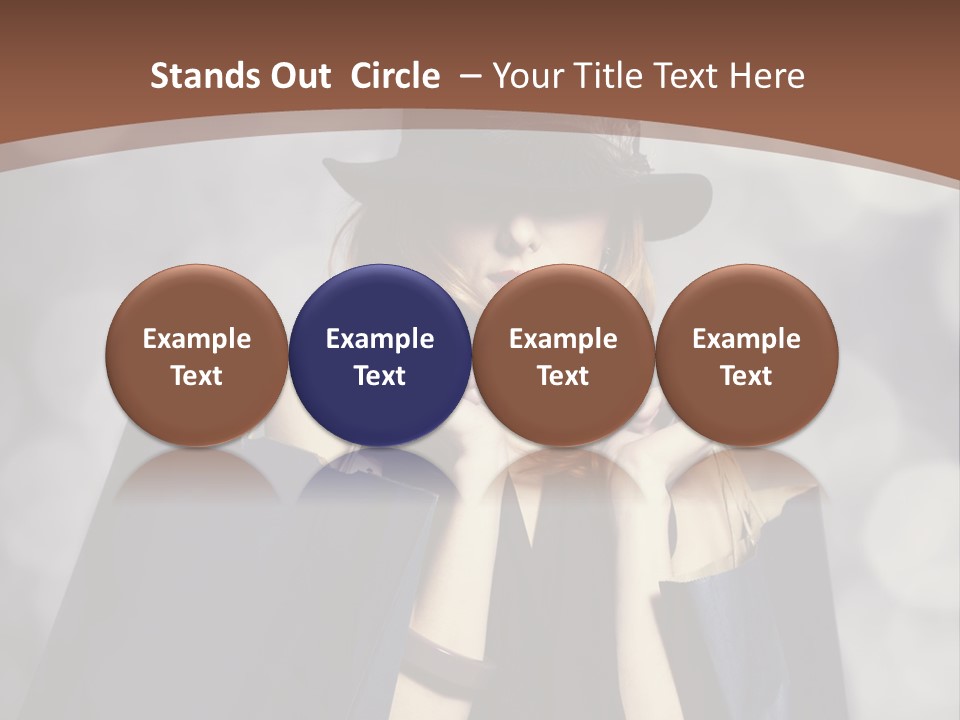 A Woman In A Hat Holding Shopping Bags PowerPoint Template