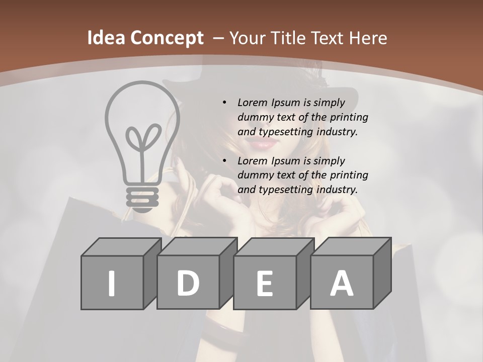 A Woman In A Hat Holding Shopping Bags PowerPoint Template