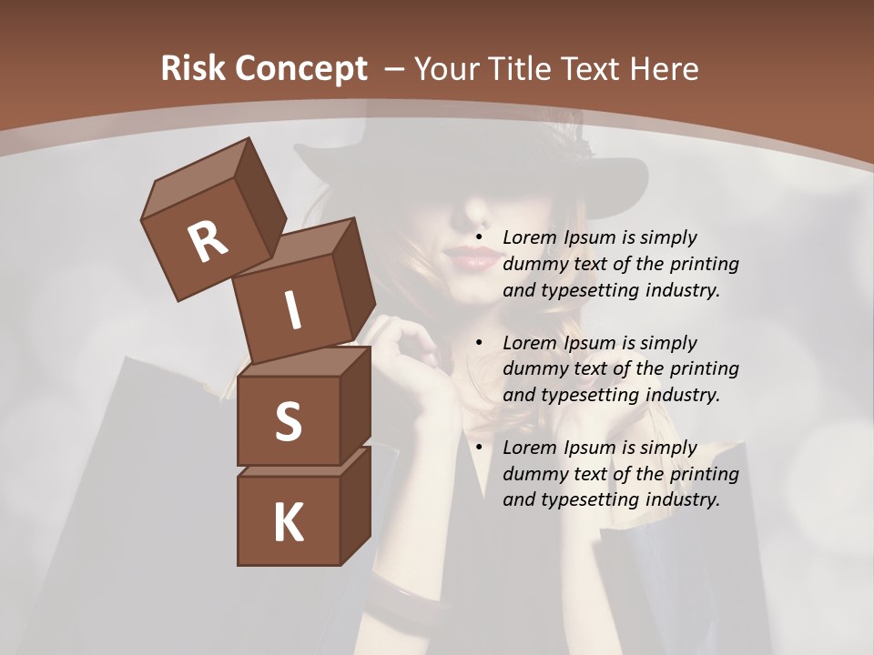 A Woman In A Hat Holding Shopping Bags PowerPoint Template
