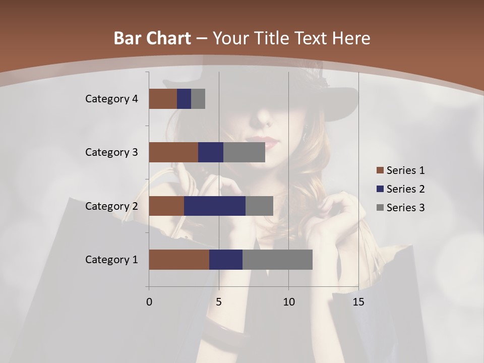 A Woman In A Hat Holding Shopping Bags PowerPoint Template