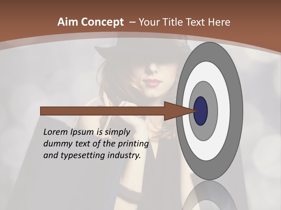 A Woman In A Hat Holding Shopping Bags PowerPoint Template