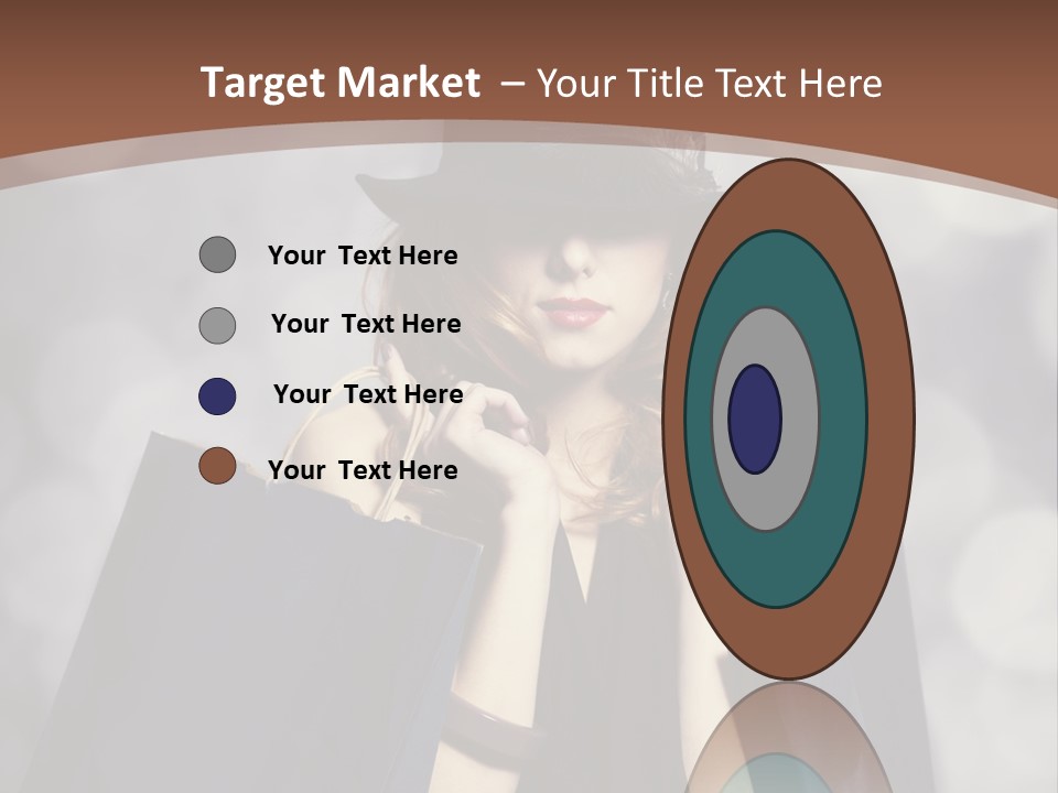 A Woman In A Hat Holding Shopping Bags PowerPoint Template
