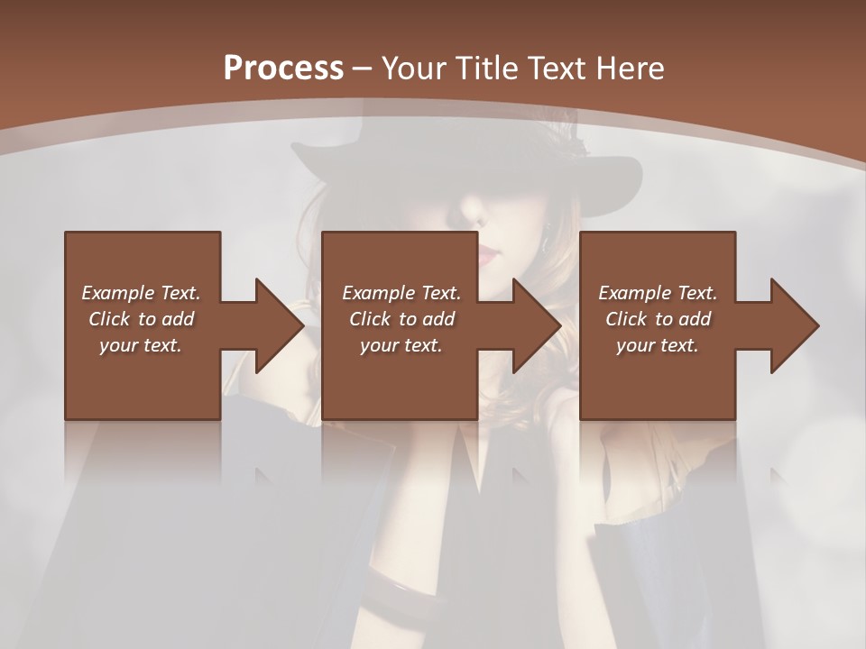 A Woman In A Hat Holding Shopping Bags PowerPoint Template